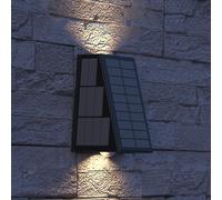 Calex Matera solar LED outdoor wall light, up/down, black