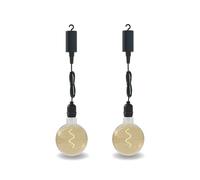 CALEX - Outdoor Pendant Lamp, Battery Powered Outdoor Pendant Light, Gold, Filament Light Source, Decorative Lamp, 4 Lumens Soft Light Output (2)