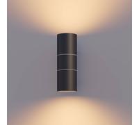 Calex outdoor wall lamp GU10 stainless steel, up/down, 17 cm, black