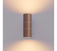 Calex outdoor wall lamp GU10 stainless steel up/down 17 cm, rust brown