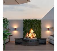 Calex outdoor wall light GU10, up/down, height 15 cm, rust brown