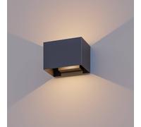 Calex outdoor wall light Rectangle up/down, height 10cm, black