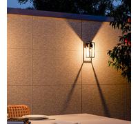 Calex outdoor wall light, socket below, aluminium, black