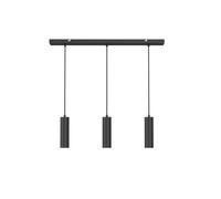 CALEX - Pendant Light, 3 Light, Ceiling Light GU10 Holder, Aluminium Fixture, Adjustable Height, Matt Black