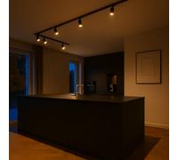 Calex rail set, 6 GU10 spots, black, length 3 m, metal