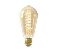 Calex 3.8W LED Curly Filament Dimmable ST64 Bulb, Gold