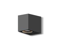 CALEX Sanremo GU10 Wall Lamp Downlight, IP54, Anthracite, Rectangle | Fully waterproof for British outdoor conditions, featuring a sleek design for terrace, garden or entryway
