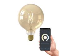 CALEX Smart E27 LED Filament Bulb, G125, Gold, Warm White, WiFi App