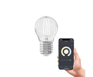 CALEX Smart E27 LED Filament Bulb, P45, Warm White Light, WiFi App