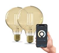 Calex Smart LED Bulb - 2 pieces - E27 - G95 - Gold - Warm White - 7W