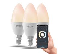 CALEX - Smart LED Bulb E14, 3-Pack, WiFi LED Candle Bulb, Warm White Light, App and Works with Amazon Alexa and Google Home, 5W