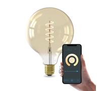 CALEX Smart LED Bulb, E27 G125, Gold Filament, Warm White Light, Dimmable, WiFi App & Voice Control