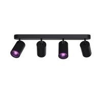 CALEX - Smart LED Ceiling Light Bar, 4-Light Spot, Rotatable 4 Way Spotlight, GU10 Bulb, App-Controlled, Compatible with Amazon Alexa, Oval, Black