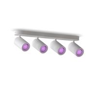 CALEX - Smart LED Ceiling Light, Rotatable Spotlight, GU10 Bulb, App-Controlled, Compatible with Amazon Alexa, Round, Black (White, 4-Spots)
