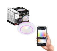 Calex Smart LED Halo Downlight, White, CCT Tunable White and RGB, WiFi App | Tune the white light from warm to cool or add an RGB halo glow, featuring voice control via Alexa or Google Home
