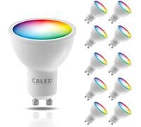 CALEX Smart LED Spotlight, GU10, PAR16, RGB Colours & Cold to Warm White Light, Dimmable, WiFi App & Voice Control, Pack of 10