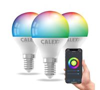 CALEX - Smart Light Bulb E14, 3-Pack, WiFi LED P45 Bulb, RGB, App and Works with Amazon Alexa and Google Home, 4.9W