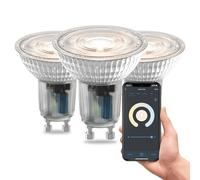 CALEX - Smart Light Bulb GU10, 3-Pack, WiFi LED Spotlight, Warm White Light, App and Works with Amazon Alexa and Google Home, 4.9W