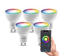 CALEX - Smart Light Bulb GU10, 5-Pack, WiFi LED Spotlight, RGB, App and Works with Amazon Alexa and Google Home, 4.9W