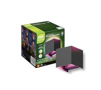 CALEX Smart Outdoor Wall Light Cube, RGB, IP54, Black, WiFi App