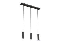 CALEX - Smart Pendant Light, 3-Light, Ceiling Light GU10 Holder, App-Controlled, Compatible with Amazon Alexa, Adjustable Height Fixture, Matt Black