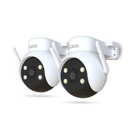 CALEX Smart Security PTZ Camera 2K, 360 Pan and Tilt, Outdoor, 2-Pack | Delivers razor-sharp 2K images even while tracking movement, featuring full 355 degree pan and tilt control