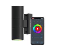 CALEX Smart Up and Down LED Wall Lamp, GU10, Black, App Controlled | Includes smart GU10 bulbs ready to use, featuring 16 million colours and adjustable white light