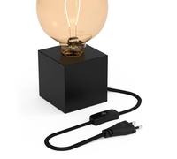 CALEX U-Line Table Lamp, E27 Socket, Retro, Industrial Table Lighting, Living Room and Bedroom, Matt Black
