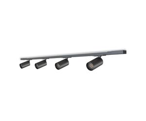 CALEX Tracklight 2M, Ceiling Track Lighting, Excl. 4 GU10 Spotlights, Black | Complete single-circuit track system with adjustable spotlights and anti-glare grille - Quick and easy to install