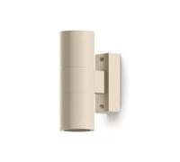 CALEX Turin Wall Light, Outdoor & Indoor, 2× GU10 Socket, Cylindrical, Up & Downlight, Waterproof, Without Bulb, Sand Colour