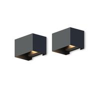 CALEX Venice LED Wall Light, Adjustable Beam, Black, IP54, 2-Pack | Dual-sided lighting from high quality LED chips, featuring an IP54 rating for dust and splash resistance