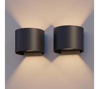 CALEX Verona LED Wall Light, Oval, Adjustable Beam, Black, IP54, 2-Pack | Dual-sided lighting from high quality LED chips, featuring an IP54 rating for dust and splash resistance