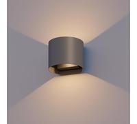 CALEX LED Wall Lamp Verona, Oval, LED Up & Down, Adjustable Beam Angle, 7W, Garden Lighting, Modern Design, Warm White Light, for Indoors and Outdoors, Anthracite/Grey