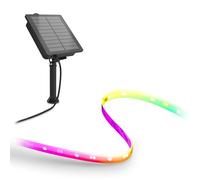 CALEX Vista Solar LED Strip, 3 m, Coloured & Warm White Light, Rechargeable via Solar Energy & USB-C, Waterproof, with Remote Control