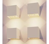 Calex Volterra Rechargeable Cube Wall Light Sand Battery Motion Sensor 4 Pack