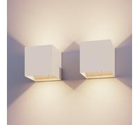Calex Volterra Rechargeable Cube Wall Light White Battery Motion Sensor 2 Pack