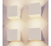 Calex Volterra Rechargeable Cube Wall Light White Battery Motion Sensor 4 Pack