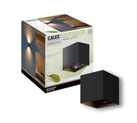 CALEX Volterra Wall Light for Outdoor & Indoor Use, Warm White Up & Down Light, Battery Rechargeable with USB-C, Wireless, Motion Sensor, Waterproof, Black