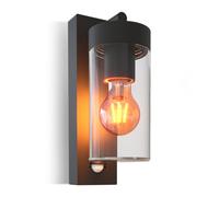 CALEX Wall Lamp Perugia - E27 - Weather-Resistant Outdoor Lamp - Motion Sensor - Easy to Install - Stylish Design - Black