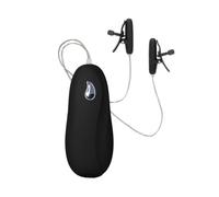 CalExotics Heated Vibrating Nipple Teasers Black