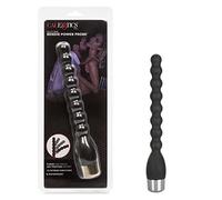 10 Function Extra Quiet Posable Silicone Anal Beads - Black Black