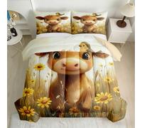 Calf Bird Floral Coverless Duvet 155x220cm 7.5 Tog 3D Printed Comforter