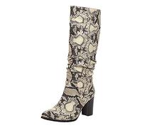 Calf Boots Very Thin Ankle Boots Women Leather Square Heel Ankle Boots Pleated Casual Boot Solid Color 2025 New Boot Chic Versatile Pointed Shoe Winter Warm Ankle Boots 4-8, a, 7 UK