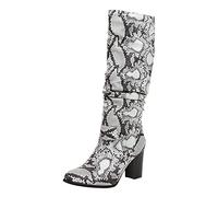 Calf Boots Very Thin Ankle Boots Women Leather Square Heel Ankle Boots Pleated Casual Boot Solid Color 2025 New Boot Chic Versatile Pointed Shoe Winter Warm Ankle Boots 4-8, White., 8 UK