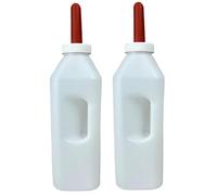 Calf Bottles and Nipples, 2Pcs Calf Bottle 5x17 Inch 3L Long Silicone Nipple Bottle with Ergonomic Handle & Clear Scale Sturdy Leakproof Milk Feeder, Goat Bottles