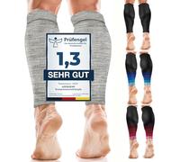Calf Compression Sleeves (Pair) for Men & Women - Shin Splints, Calf Support Socks, Calves Guards, Leg Brace for Torn Muscle Cramps (S/M, Mixed Grey)