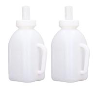 Calf Feeding Bottle 1L Capacity Thick Durable Easy Cleaning Calf Milk Feeder with Detachable Pacifier for Calves and Lambs Plastic Silicone 2 Pack