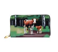 Calf In The Forest Pattern, Women'S Wallet, Long Clutch Wallet, Credit Card Holder Wallet, Travel Coin Purse, Black, One Size