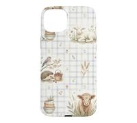 Calf Lamb Hedgehog Birds Farmhouse Country Watercolor Case for iPhone 15 Plus