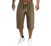 Calf Length Shorts Men Short Sweatpants For Men Loose Fit Short Trousers Elasticated Waist Sport Half Pants Breathable Lightweight Capri Long Trousers Workout Yoga Knee Length Track Bottoms